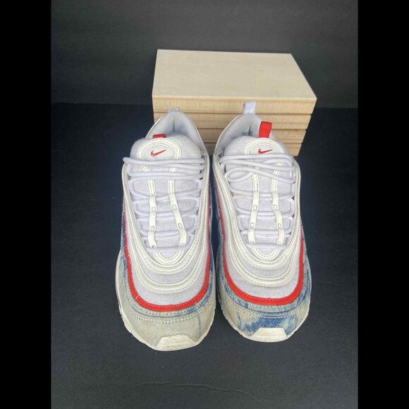 Nike Air Max 97 Sneakers US 9 Womens Blue White Denim Washed Shoes - Picture 2 of 6